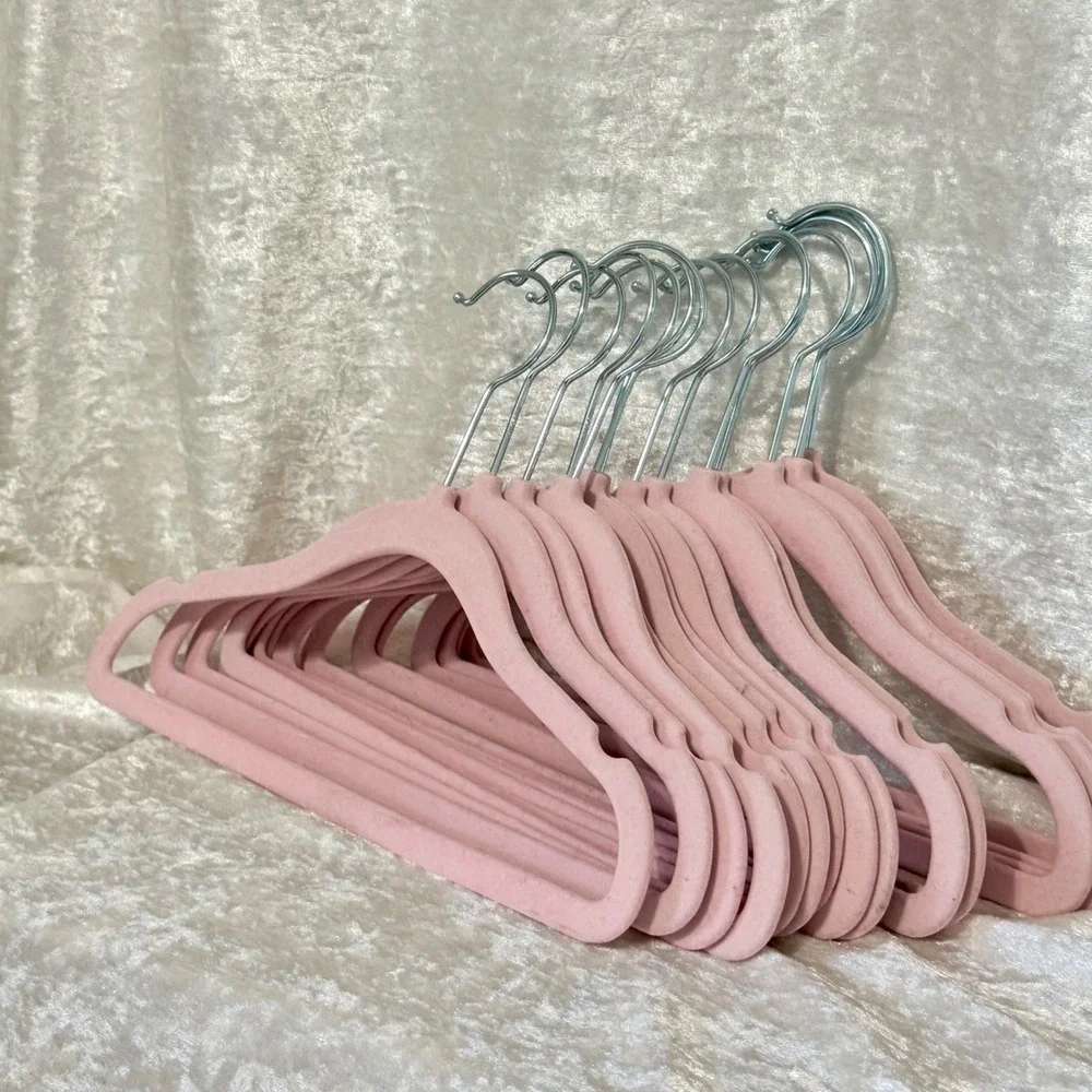 15 Pack Kids Velvet Hangers Non Slip Slim Space Saving‎ Pink